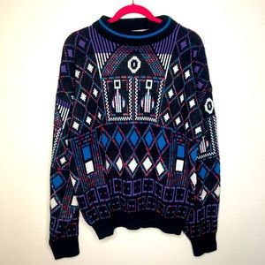 Vintage McGregor Acrylic Ugly Sweater Colorful Design EUC